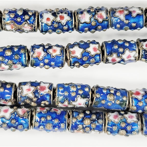 ENAMEL DRUM 10X15MM LIGHT BLUE
